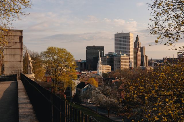 Spring evening at Prospect Terrace Park in Providence