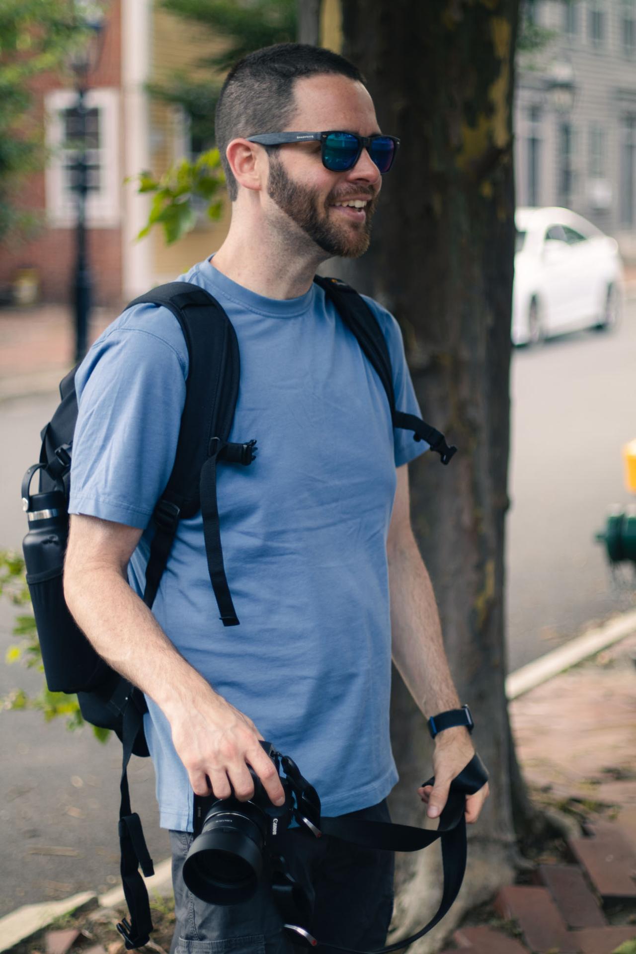 Brian out photographing in Providence